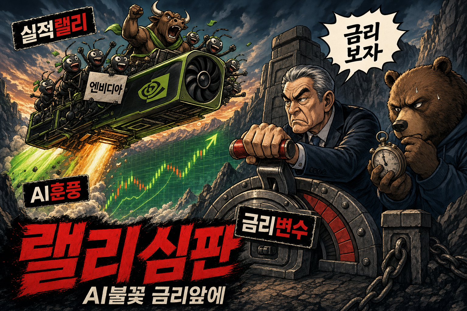 엔비디아 랠리와 금리 변수 풍자