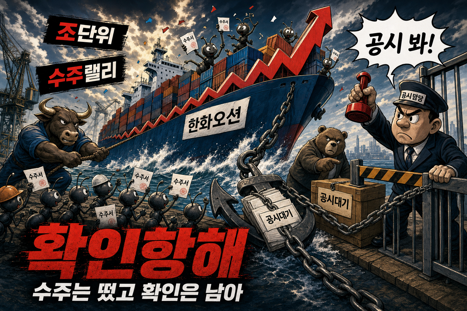 수주에 뜬 배와 공시 닻
