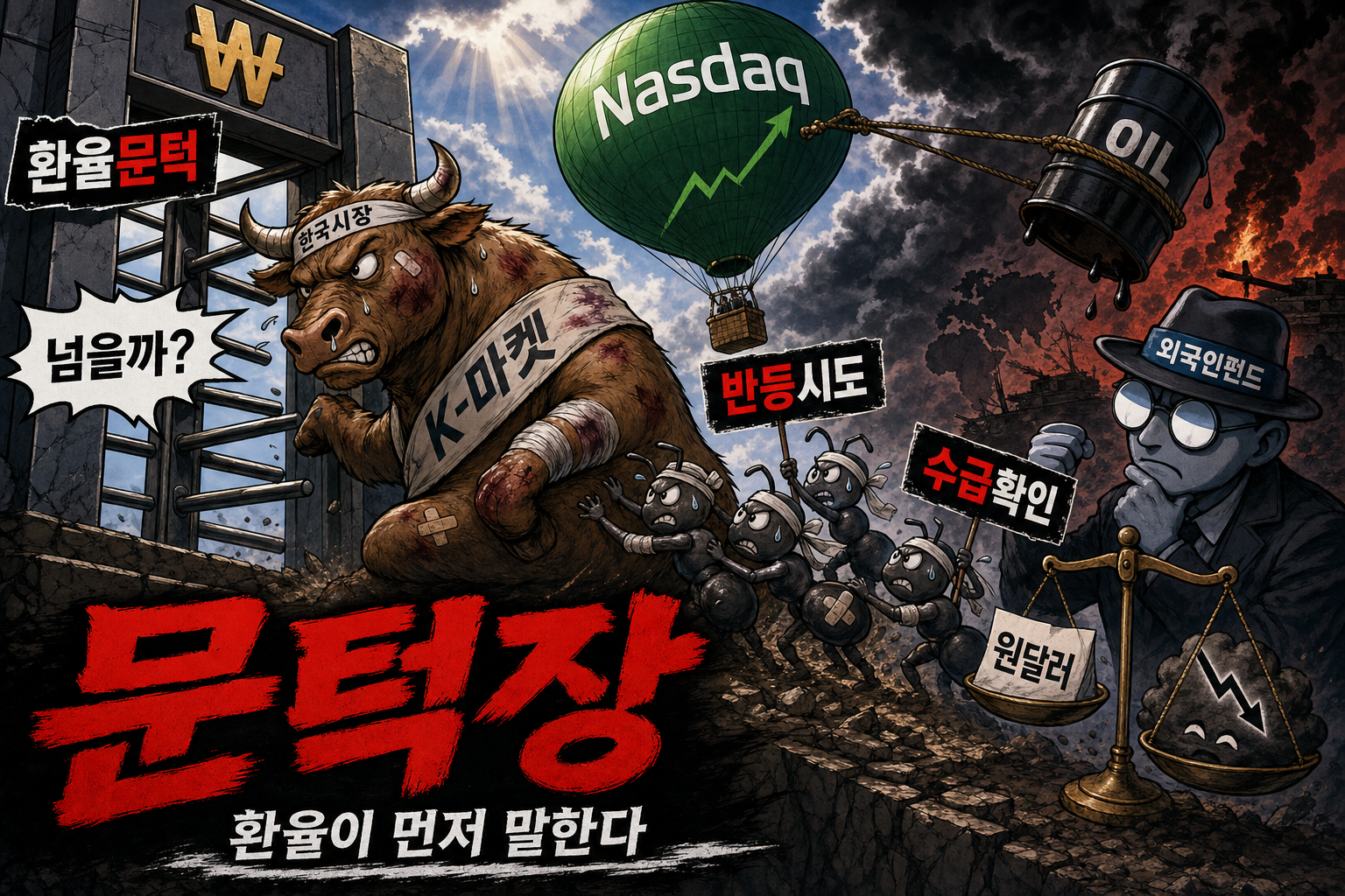 환율 문턱 앞 반등 시도 국장